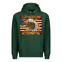Sports Green American Flag Eagle Premium Hoodie - LillyAllenDesigns