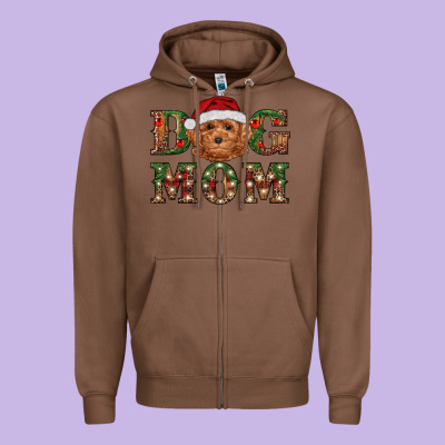 Zipper Hoodie Christmas Toy Poodle Dog Mom