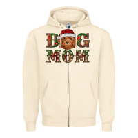Sandshell Christmas Toy Poodle Dog Mom Zipper Hoodie - RanaPortraitStore