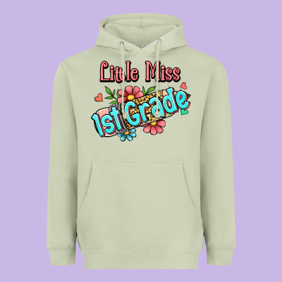 Little Miss First Grade Heavyweight Hoodie Designed By Ranaportraitstore
