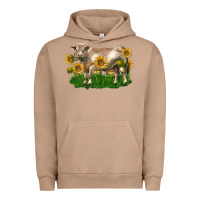 Pigment Burro charolais bull with sunflowers Urban Hoodie - LillyAllenDesigns