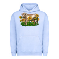 Pigment Grape Ice charolais bull with sunflowers Urban Hoodie - LillyAllenDesigns