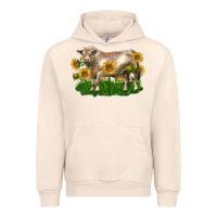 Sandshell charolais bull with sunflowers Urban Hoodie - LillyAllenDesigns