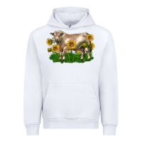 White charolais bull with sunflowers Urban Hoodie - LillyAllenDesigns