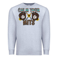 Heather Grey calm your mits baseball Premium Sweatshirt - CowhideDigitalArt
