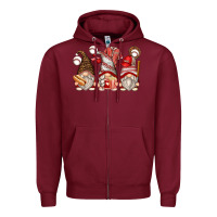 Burgundy baseball gnomes Zipper Hoodie - Zillion Design Studio