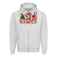 Dove Grey baseball gnomes Zipper Hoodie - Zillion Design Studio