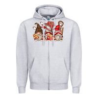 Heather Grey baseball gnomes Zipper Hoodie - Zillion Design Studio