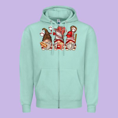 Baseball Gnomes Zipper Hoodie Designed By Zillion Design Studio