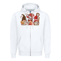 White baseball gnomes Zipper Hoodie - Zillion Design Studio