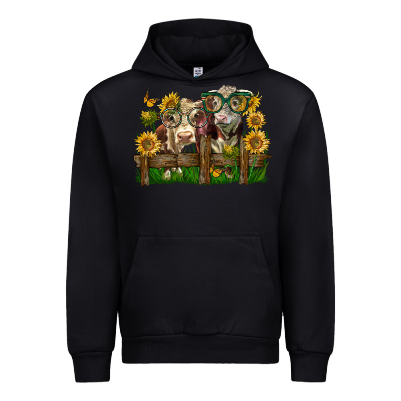 Hereford Bull And Heifer With Sunflowers Urban Hoodie by LillyAllenDesigns | Teevron