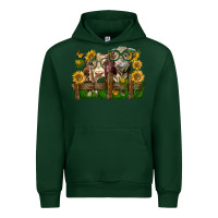 Forest Green hereford bull and heifer with sunflowers Urban Hoodie - LillyAllenDesigns
