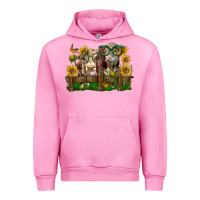 Fuchsia Pink hereford bull and heifer with sunflowers Urban Hoodie - LillyAllenDesigns