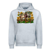 Heather Grey hereford bull and heifer with sunflowers Urban Hoodie - LillyAllenDesigns