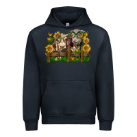 Navy hereford bull and heifer with sunflowers Urban Hoodie - LillyAllenDesigns