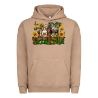 Pigment Burro hereford bull and heifer with sunflowers Urban Hoodie - LillyAllenDesigns