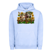 Pigment Grape Ice hereford bull and heifer with sunflowers Urban Hoodie - LillyAllenDesigns