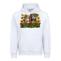 White hereford bull and heifer with sunflowers Urban Hoodie - LillyAllenDesigns