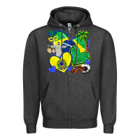 Charcoal Heather brazil hearts Zipper Hoodie - texasbilliewilder