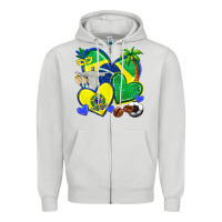 Dove Grey brazil hearts Zipper Hoodie - texasbilliewilder