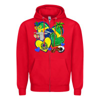 Red brazil hearts Zipper Hoodie - texasbilliewilder