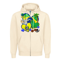 Sandshell brazil hearts Zipper Hoodie - texasbilliewilder