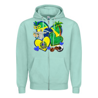 Seafoam brazil hearts Zipper Hoodie - texasbilliewilder