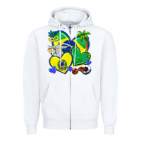 White brazil hearts Zipper Hoodie - texasbilliewilder