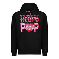 Black you make my heart pop Premium Hoodie - NancyCooperArtShop