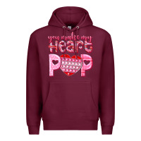 Burgundy you make my heart pop Premium Hoodie - NancyCooperArtShop