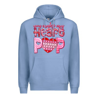 Colony Blue you make my heart pop Premium Hoodie - NancyCooperArtShop