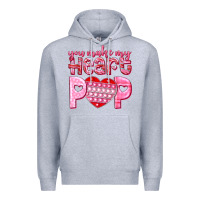Heather Grey you make my heart pop Premium Hoodie - NancyCooperArtShop