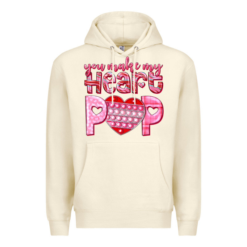 You Make My Heart Pop Premium Hoodie by NancyCooperArtShop | Teevron
