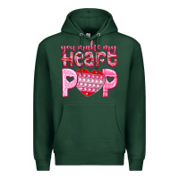 Sports Green you make my heart pop Premium Hoodie - NancyCooperArtShop