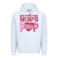 White you make my heart pop Premium Hoodie - NancyCooperArtShop