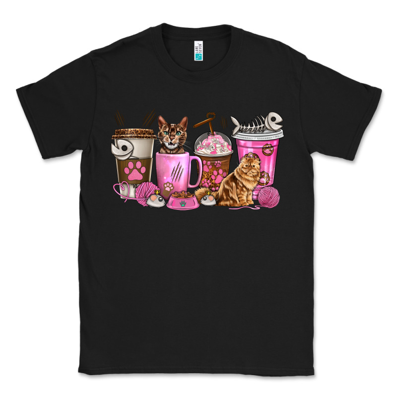 Cat Coffee Cups Classic Tee by texasbilliewilder | Teevron