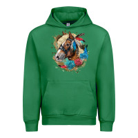 Emerald haflinger horse floral Urban Hoodie - LillyAllenDesigns