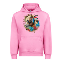 Fuchsia Pink haflinger horse floral Urban Hoodie - LillyAllenDesigns