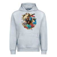 Heather Grey haflinger horse floral Urban Hoodie - LillyAllenDesigns