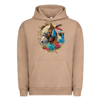 Pigment Burro haflinger horse floral Urban Hoodie - LillyAllenDesigns
