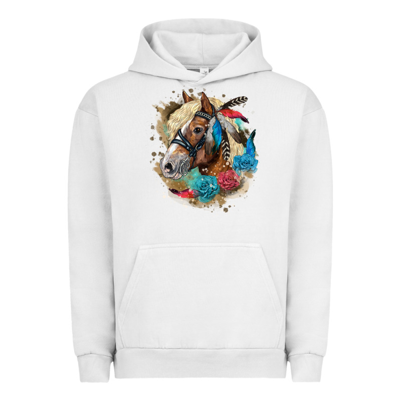 Haflinger Horse Floral Urban Hoodie by LillyAllenDesigns | Teevron
