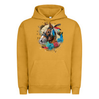 Pigment Peanut Butter haflinger horse floral Urban Hoodie - LillyAllenDesigns