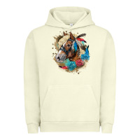 Pigment Pistachio haflinger horse floral Urban Hoodie - LillyAllenDesigns