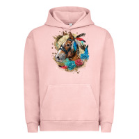 Pigment Salmon haflinger horse floral Urban Hoodie - LillyAllenDesigns
