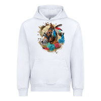 White haflinger horse floral Urban Hoodie - LillyAllenDesigns