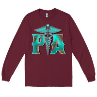 Burgundy physician medical symbol assistant nurse Long Sleeve Tee - BarkalooDesign