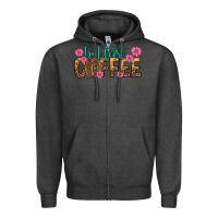 Charcoal Heather but first coffee Zipper Hoodie - texasbilliewilder