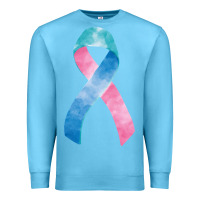 Ocean Blue thyroid cancer ribbon fa element Premium Sweatshirt - FaDigitalArtStudio