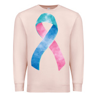 Pale Pink thyroid cancer ribbon fa element Premium Sweatshirt - FaDigitalArtStudio