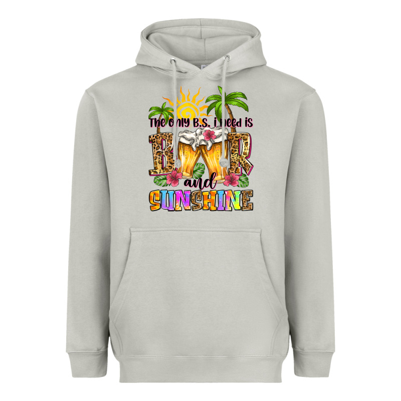 The Only B.s. I Need Is Beer And Sunshine Heavyweight Hoodie by Zillion Design Studio | Teevron